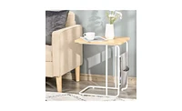 Slickblue Compact C-Shaped Sofa Side Table for Convenient and Stylish Living Room Storage