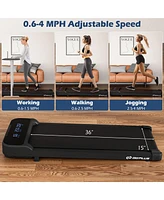 Costway 2.5HP Under Desk Treadmill for Home and Office Remote Control Led Display