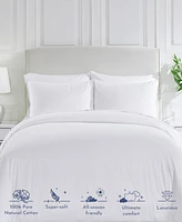 Luxury Duvet Cover Only - 400 Thread Count 100% Cotton Sateen Comforter Cover