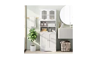 Slickblue Bathroom Storage Cabinet with Glass Doors and Shelves for Elegant and Organized Storage