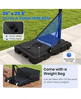 Costway Basketball Hoop Outdoor System with 45 Inch Shatterproof Pc Backboard Wheels