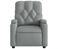 Massage Recliner Chair Light Gray Fabric