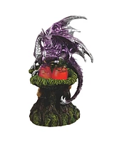 Fc Design "2-pc Set" 9.5"H Medieval Purple Dragon with Led Light Figurine Statue Ornament Home Room Office Decor and Perfect Ideas for Housewarming, H