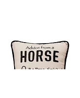 C&F Home 10" x 10" Advice From A Horse Embroidered Small Petite Throw Pillow