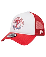 New Era Men's White/Red Philadelphia Phillies Spring Training Circle Foam A-Frame 9FORTY Trucker Adjustable Hat