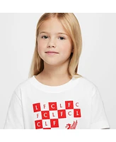 Nike Big Boys and Girls White Liverpool Checkered T-Shirt