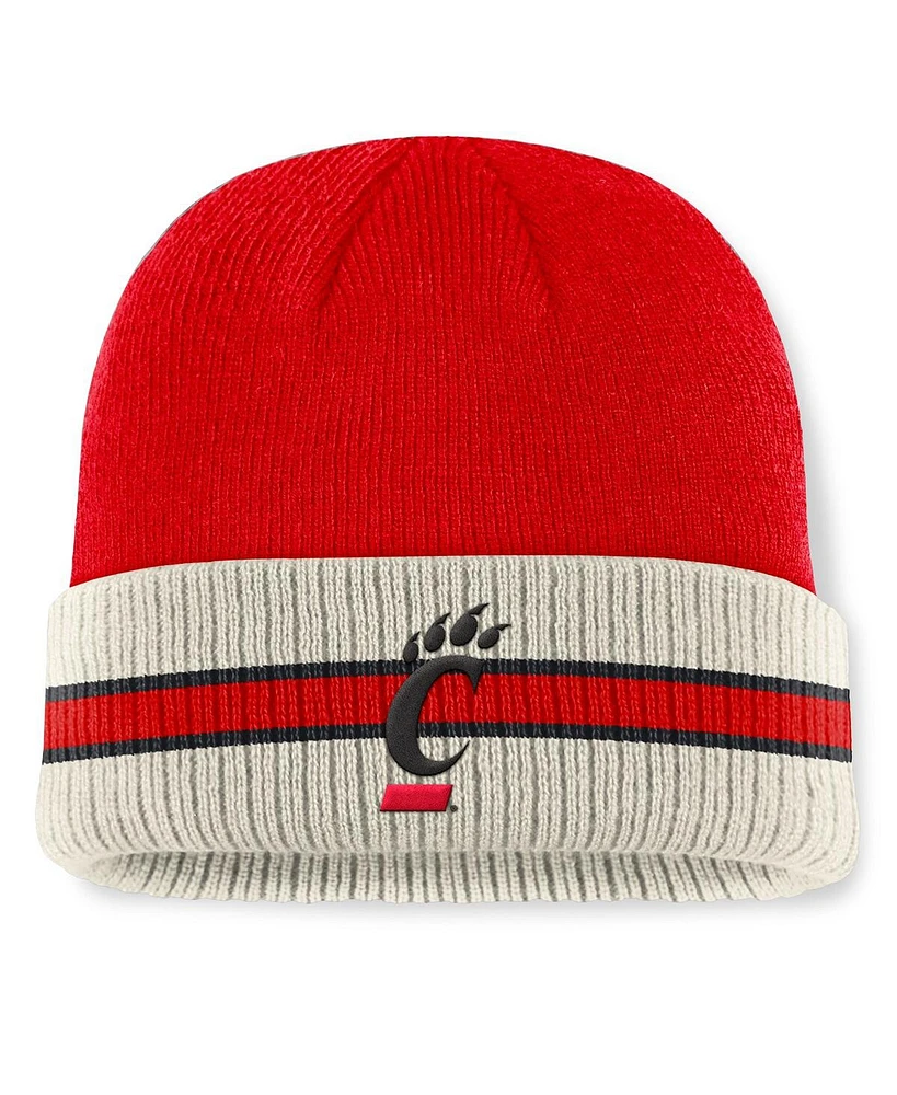 Top of the World Men's Red/Cream Cincinnati Bearcats Silas Cuffed Knit Hat