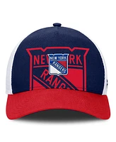 Fanatics Men's Navy/Red New York Rangers Authentic Pro A-Frame Rink Adjustable Hat