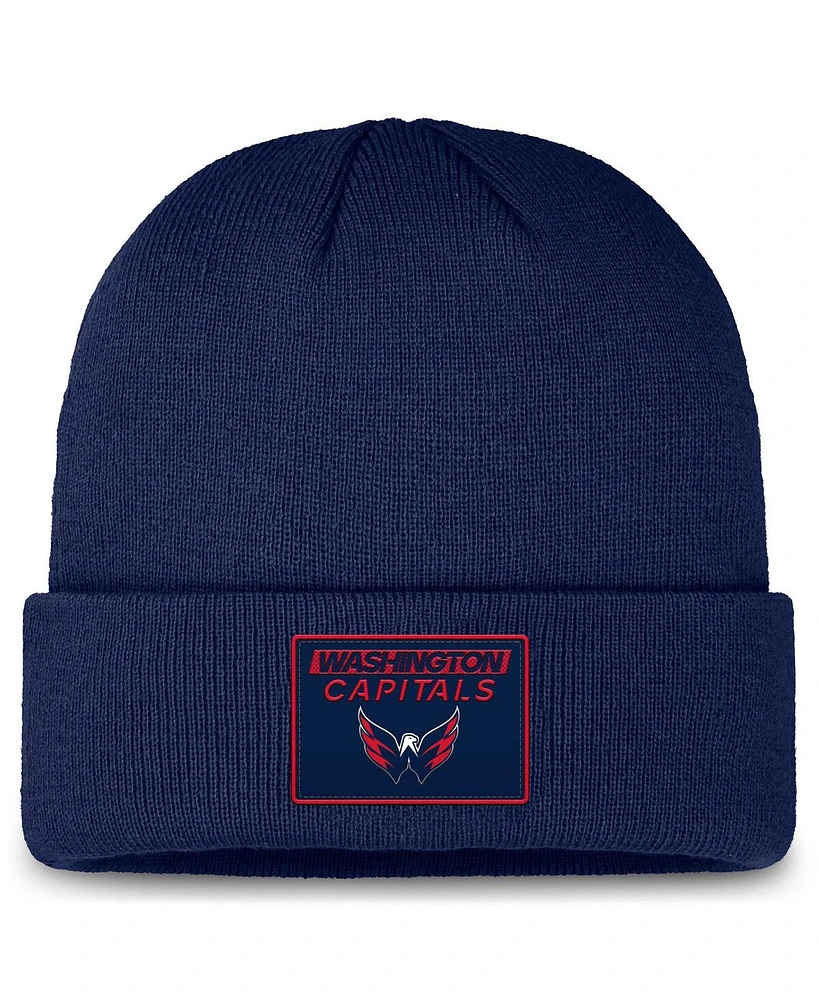 Fanatics Men's Navy Washington Capitals Authentic Pro Cuffed Knit Hat