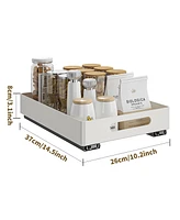 gaomon Pull Out Cabinet Organizer Heavy Duty Metal Slide Out Drawers for Kitchen Cabinets, Fixed with Adhesive Films, Slide Out Shelves for Kitchen Ba