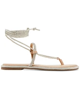 Madden Girl Glam Rhinestone Lace-Up Flat Sandals