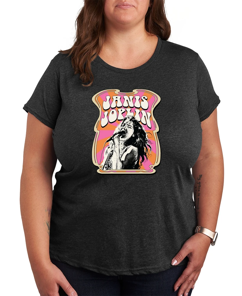 Hybrid Apparel Plus Janis Joplin Graphic Pullover T-shirt