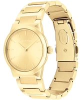 Calvin Klein Women's Ck Linear Elegance Gold Tone Stainless Steel Bracelet Watch, 32mm