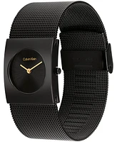 Calvin Klein Women's Ck Pulse Black Ionic Plated Mesh Bracelet Watch, 26.4mm