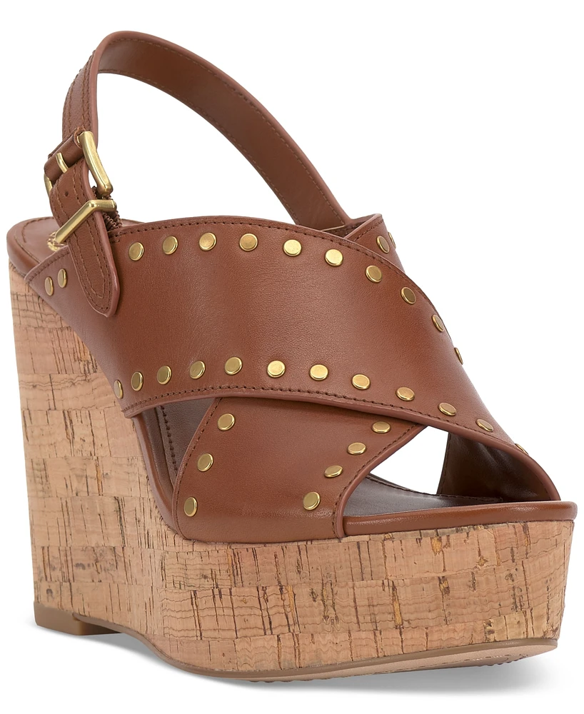 Vince Camuto Women's Ellna Studded Platform Wedge Sandals
