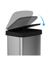 Mega Casa 14.5 Gal./55 Liter Rectangle Step-On Stainless Steel Trash Can for Kitchen
