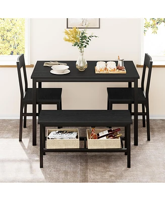 gaomon Dining Table Set for 4, Modern Kitchen Table with Bench and Chairs