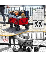 Slickblue Collapsible Heavy-Duty Beach Wagon Cart for Outdoor, Folding Utility, Camping, and Garden Use