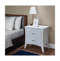 Slickblue Contemporary Style 2-Drawer Wood Nightstand by Babb for Modern and Functional Bedroom Storage