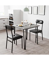 gaomon Dining Table Set of 2, Small Kitchen Table with Chairs for 2 with Upholstered Chairs, 3 Piece Dining Table Set, Compact Kitchen Table Set for S