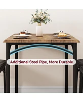 gaomon Dining Table Set for 4, Kitchen Table with Upholstered Bench and 2 Chairs, Kitchen Table and Chairs Set, for Small Space, Apartment, Home, Kitc