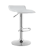 Gymax Set of Swivel Bar Stool Pu Leather Adjustable Kitchen Counter Bar Chairs