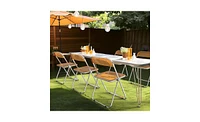 Slickblue 2 piece Fold-able Patio Plastic Folding Chairs