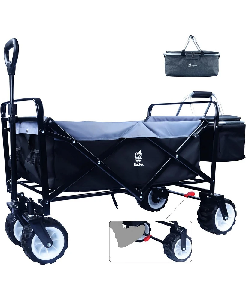 Slickblue Collapsible Heavy-Duty Beach Wagon Cart for All-Terrain Use and Easy Transport