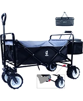 Slickblue Collapsible Heavy-Duty Beach Wagon Cart for All-Terrain Use and Easy Transport