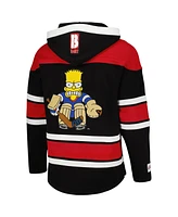 Freeze Max Men's Bart Simpson Black/Red The Simpsons Puckhead Hoodie Hockey Jersey