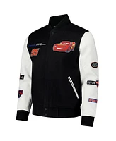 Freeze Max Men's Black/White Cars Radiator Full-Zip Varsity Jacket