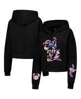 Freeze Max Women's Black Disney Minnie Mouse Cropped Pullover Hoodie