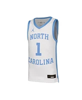 Nike Big Boys and Girls 1 White North Carolina Tar Heels Retro Replica Basketball Jersey