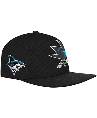 Pro Standard Men's Black San Jose Sharks Core Classic Logo Snapback Hat