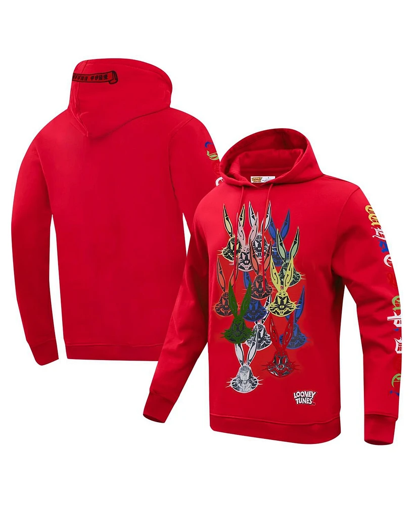 Freeze Max Men's Red Looney Tunes Bugs Bunny Color Chrome Pullover Hoodie