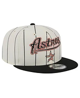 New Era Men's White Houston Astros Jersey Pinstripe 9FIFTY Snapback Hat