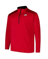 Fanatics Men's Scarlet Ohio State Buckeyes Big Tall Defender Quarter-Zip Top