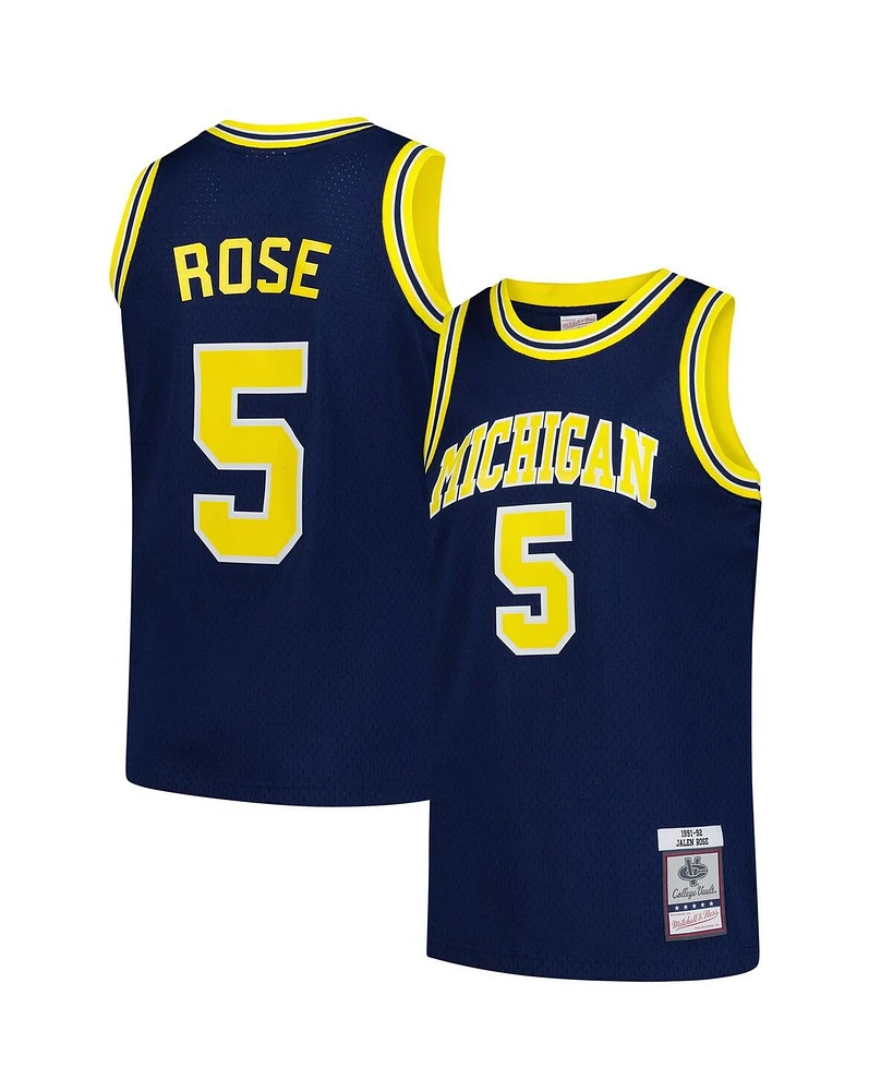 Mitchell & Ness Men's Jalen Rose Navy Michigan Wolverines 1991/92 Swingman Jersey