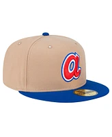 New Era Men's Khaki Atlanta Braves 59fifty Fitted Hat