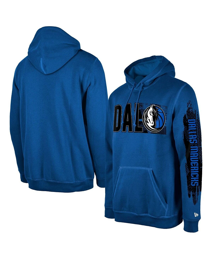 New Era Men's Dallas Mavericks Blue Tip-Off Collection Pullover Hoodie