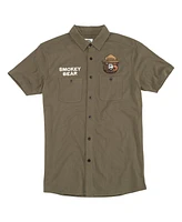 American Needle Men's Olive Smokey Bear Brew Master Button-Up Shirt