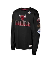 Mitchell & Ness Big Boys and Girls Black Chicago Bulls Hardwood Classics All Over Long Sleeve T-Shirt