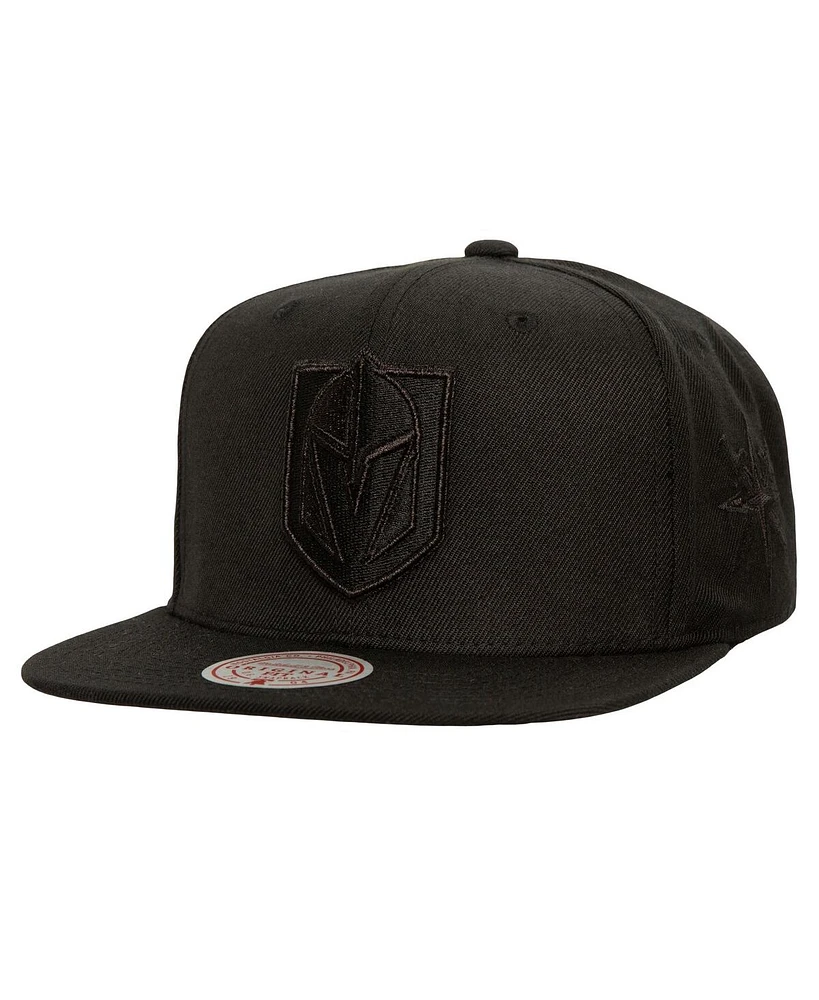 Mitchell & Ness Men's Black Vegas Golden Knights Soul Strike Cultivated Pearl Tonal Snapback Hat