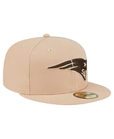 New Era Men's Tan New England Patriots Candied Pecan 59FIFTY Fitted Hat