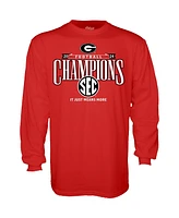 Blue 84 Men's Red Georgia Bulldogs 2024 Sec Football Conference Champions Locker Room Long Sleeve T-Shirt