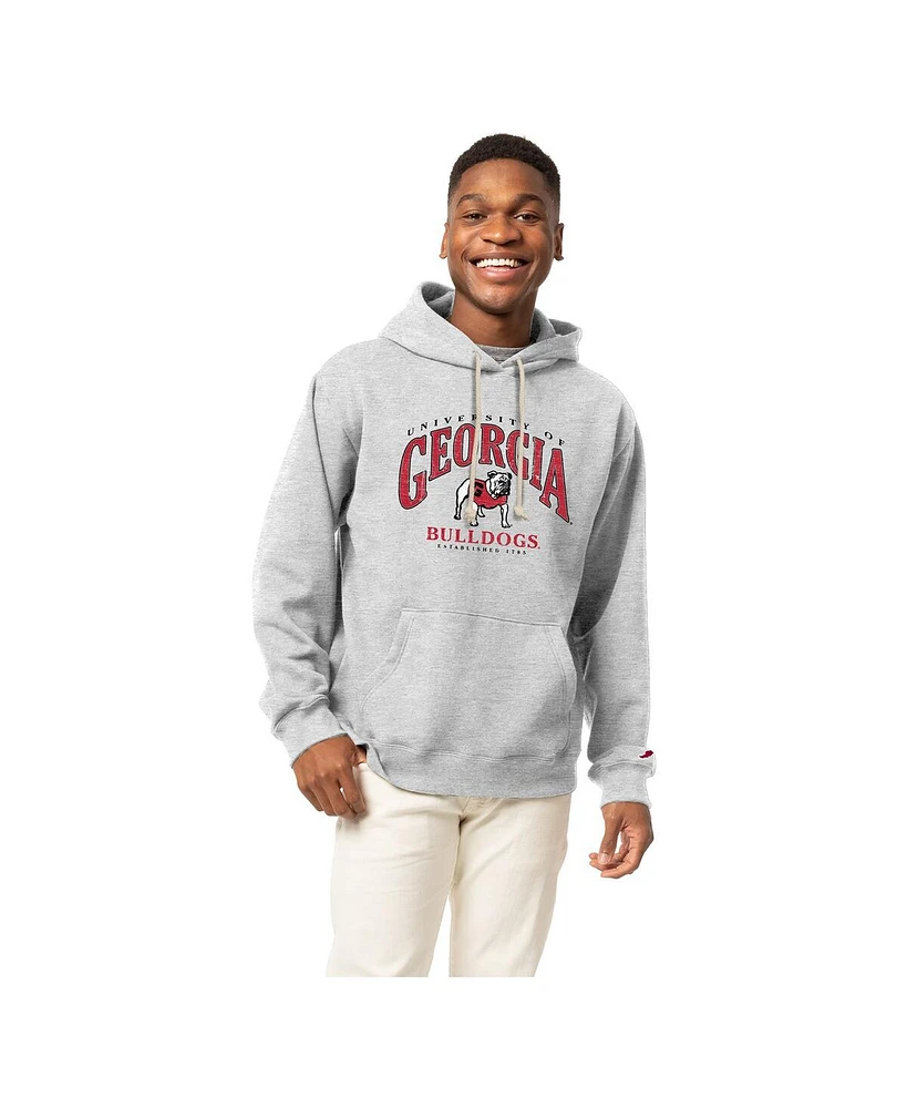 League Collegiate Wear Men's Heather Gray Georgia Bulldogs Tall Arch Essential Pullover Hoodie