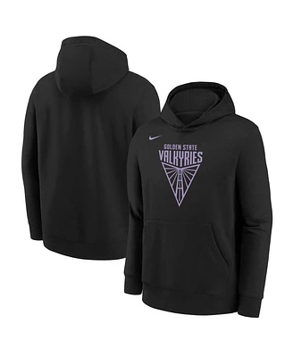 Nike Big Boys and Girls Black Golden State Valkyries Primary Logo Pullover Hoodie