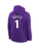 Nike Big Boys and Girls Devin Booker Purple Phoenix Suns 2024/25 City Edition Name Number Pullover Hoodie