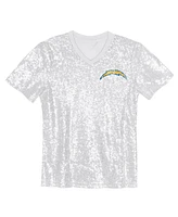 Outerstuff Big Girls Justin Herbert Powder Blue Los Angeles Chargers Sequin V-Neck Fashion Jersey