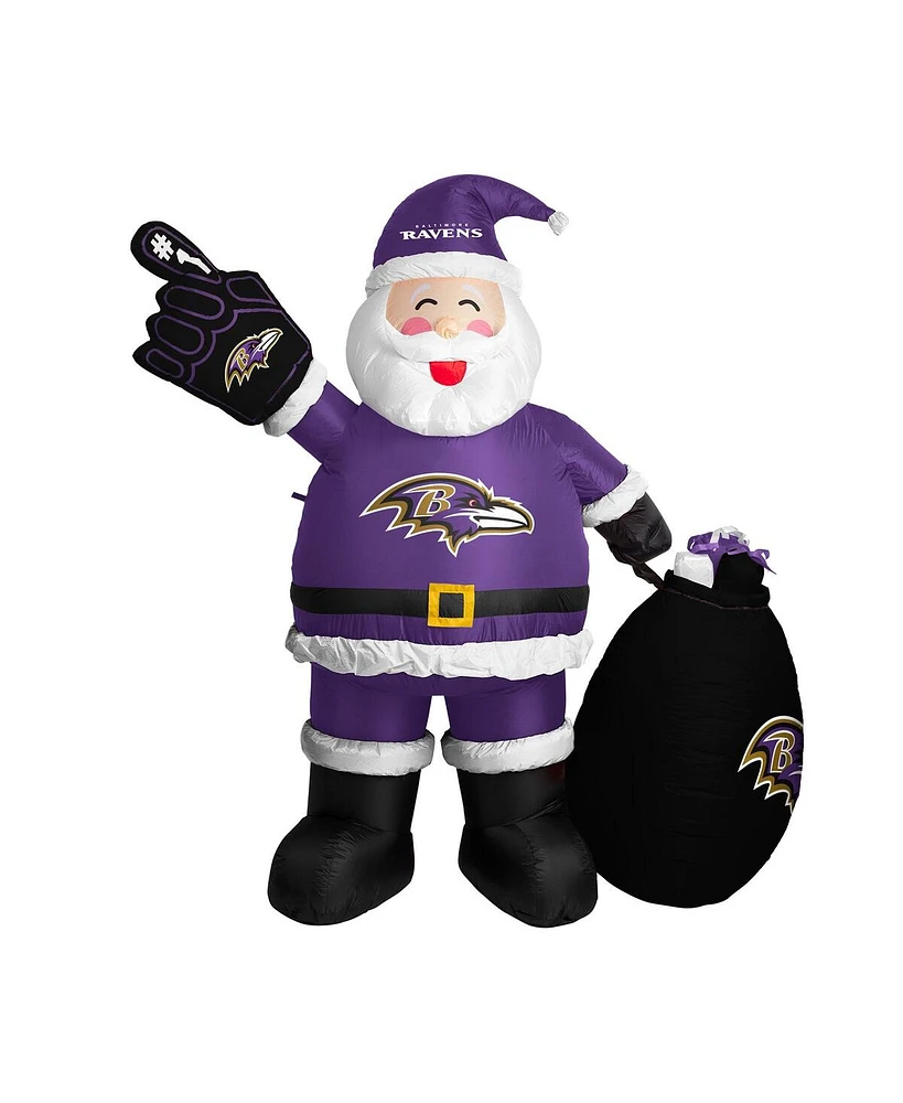 Logo Brands Baltimore Ravens 7' Inflatable Santa